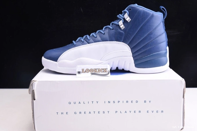 1st Kicks Stone 12 Retro Jordan 130690-404 Blue Air 0807